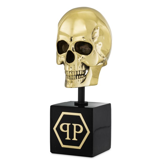 Gold Skull S marble gold finish black