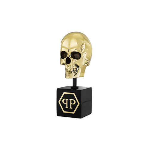 Gold Skull S marble gold finish black