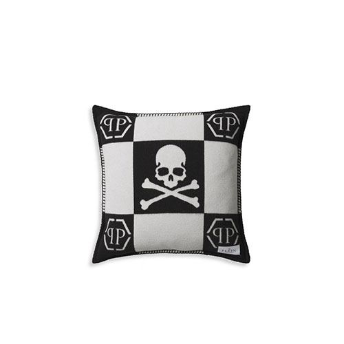 Cushion Cashmere Skull 45 x 45 black