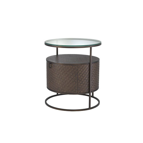 Bed Side Table Napa Valley woven oak veneer